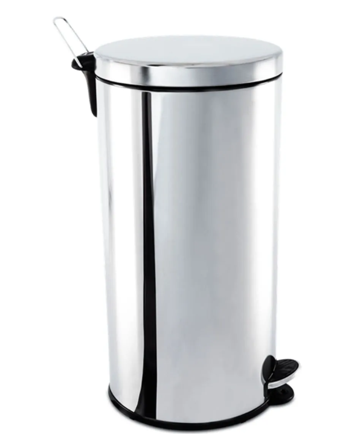 LIMP0267 - LIXEIRA - INOX 30 LT C/ PEDAL BALDE